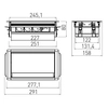 GTV Asztalba süllyeszthető elosztó, fekete ALU ház, IP20, 3x (2P+F), 2x USB töltő (5V, 2,1A), SCHUKO
