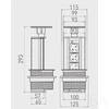 GTV Asztalba süllyeszthető elosztó, IP20, 3600W, 100mm, fekete-ezüst, SCHUKO