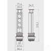 GTV Asztalba süllyeszthető elosztó, 3x230V, IP20, ezüst műanyag, 60mm keskeny, SCHUKO