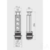 GTV Asztalba süllyeszthető elosztó, 3x230V, 2xUSB, IP20, ezüst, műanyag, 60mm keskeny, SCHUKO