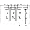 Tracon túlfeszültség levezető, T1+T2+T3 AC típusú, egybeépített, ESPD1+2+3-25-4P