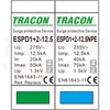 Tracon túlfeszültség levezető, T1+T2 AC típusú, cserélhető betéttel, ESPD1+2-12.5-1+1P