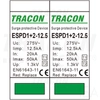 Tracon túlfeszültség levezető, T1+T2 AC típusú, cserélhető betéttel, ESPD1+2-12.5-2P