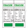 Tracon túlfeszültség levezető, T1+T2 AC típusú, cserélhető betéttel, ESPD1+2-12.5-2P