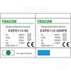 Tracon túlfeszültség levezető, T1+T2 AC típusú, egybeépített, ESPD1+2-50-1+1P