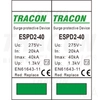 Tracon túlfeszültség levezető, T2 AC típusú, cserélhető betéttel, ESPD2-40-2P
