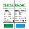 Tracon túlfeszültség levezető, T2 AC típusú, cserélhető betéttel, ESPD2-70-1+1P