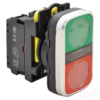 Tracon Kettős világító BE-KI nyomógomb, zöld+piros, NYG3-DL