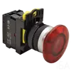Tracon Gombafejű világító nyomógomb,piros, NYG3-MLR