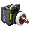 Tracon Világítókaros kapcsoló, piros, LED, kétállású, rugóvissza, NYK3-SL24R
