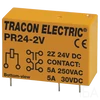 Tracon Print relé 2xCO érintkező 5A 24V DC, PR24-2V