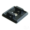 Tracon kábelkötegelő talp, öntapadós/csavarozható, 2oldalt fűzhető,fekete, TALP191-2
