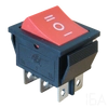 Tracon Billenőkapcsoló, háromállású, piros, I-0-II felirattal 16(6)A, 250V AC, TES-52