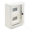Tracon maszkos műanyag elosztószekrény, teli ajtóval,330×250×130mm 2x9 modullal  IP65, TRACON TME332513M