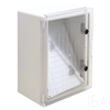 Tracon műanyag elosztószekrény, átlátszó ajtóval,400×300×195mm szerelőlappal IP65, TRACON TME403020T