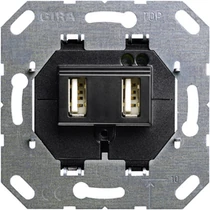 Gira USB Betét 2-es tipus A/C max.3A 5V fekete, 234902