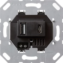 Gira USB Betét 2-es tipus A/C max.3A 5V fekete, 234901