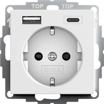 Gira Dugalj dupla USB-s, Type A/Type C, 16A, 250 V, fehér matt, 245927