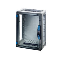 Hensel FP 0240 üres szekrény átlátszó ajtóval, 4 db szekrényösszekötővel, kézi működtetésű ajtózárral
