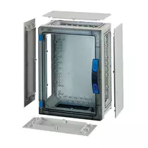 Hensel FP 0241 üres szekrény átlátszó ajtóval, 4 db szekrényösszekötővel, kézi működtetésű ajtózárral, zárólap készlettel