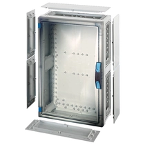 Hensel FP 0461 üres szekrény átlátszó ajtóval, 6 db szekrényösszekötővel, kézi működtetésű ajtózárral, zárólap készlettel, IP65