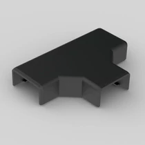 Kopos T-idom 20x10mm színes kábelcsatornához, fekete színű, UV-stabil, 8924 FB