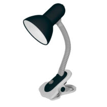 Kanlux SUZI HR-60-B E27-es 60W gégecsöves csíptetős asztali lámpa, fekete