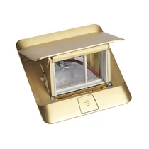 Legrand Pop-up padlódoboz, felnyíló, süllyesztett, 3 modul, sárgaréz, üres, 054015