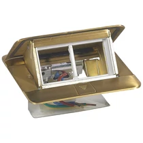 Legrand Pop-up padlódoboz, felnyíló, süllyesztett, 4 modul, sárgaréz, üres, 054016