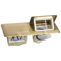 Legrand Pop-up padlódoboz, felnyíló, süllyesztett, 6 (2×3) modul, sárgaréz, üres, 054017