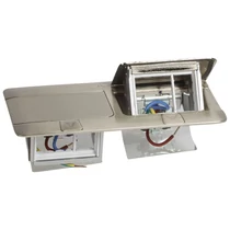 Legrand Pop-up padlódoboz, felnyíló, süllyesztett, 6 (2×3) modul,  rozsdamentes acél, üres, 054022