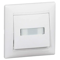 Legrand Valena egypólusú nyomó címketartóval, jelzőfénnyel, 12V, fehér, 774217