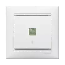 Legrand Valena egypólusú nyomó lámpajellel, jelzőfénnyel, fehér, 774413