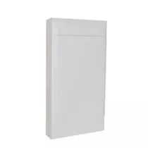 Legrand PractiboxS falon kívüli lakáselosztó (650°C), fehér ajtóval, védőföld és nulla elosztókapoccsal, 4 sor 12 modul, 135204