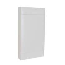 Legrand PractiboxS falon kívüli lakáselosztó (650°C), fehér ajtóval, védőföld és nulla elosztókapoccsal, 4 sor 18 modul, 137209