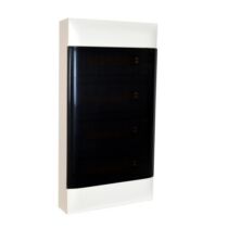 Legrand PractiboxS falon kívüli lakáselosztó (650°C), átlátszó füstszínű ajtóval, védőföld és nulla elosztókapoccsal, 4 sor 18 modul, 137219