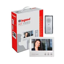 Legrand videó kaputelefon szett, 4-vezetékes, színes, kihangosított, 1 lakásos, 7"-os beltéri egységgel, 369580