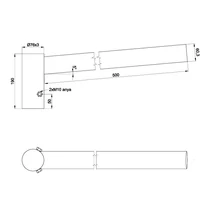Lámpakar 1ágú 50 cm kinyúlású, horganyzott, 100°, SBS-HK-60/0,5/1/3