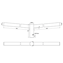 Lámpakar 2ágú 100 cm kinyúlású, horganyzott, 100°, SBS-HK-60/1/2/3