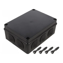 Pawbol falon kívüli kötődoboz 10 lépcsős átvezetővel fekete 190x140x70mm IP65 UV-álló,  Pawbol S-BOX_406C