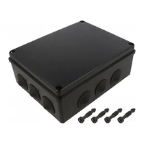 Pawbol falon kívüli kötődoboz 12 lépcsős átvezetővel fekete 240x190x90mm IP65 UV-álló,  Pawbol S-BOX_506C