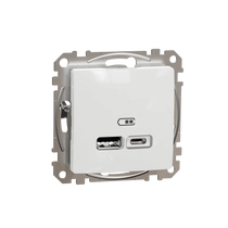 Schneider ÚJ SEDNA Dupla USB töltő, A+C, 2.4A, fehér, SDD111402