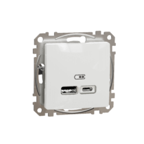Schneider ÚJ SEDNA Dupla USB töltő, A+C, 2.4A, fehér, SDD111402