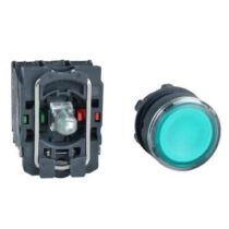 Schneider LED-es világító nyomógomb, zöld, 110-120V, XB5AW33G5