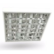 DeLux Tükrös rácsos falon kívüli lámpa, LED fénycsőhöz szerelt, üres, 4x18W, T8 kiváltó, DEL1502