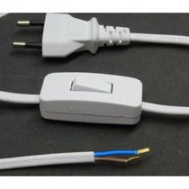 Stilo FLEXO MTL Csatlakozódugó kapcsolós kábellel, 2x0.75 mm2, 2.3m, földeletlen, STI1112