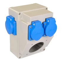 TP ipari doboz szerelt, vezeték nélkül, 120×170mm fúrt 3 fázisú (75x75) aljzathoz+4X(2P+F) dugalj IP44, 3317-202-1112