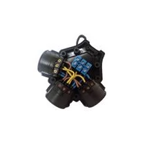 TP Electric ipari csatlakozó elosztó, gumi, 3-as, csapfedeles, 16A, kék, 3x2P+F, 1fázishoz, 3101-314-0300