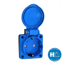 TP Electric Beépíthető ipari csatlakozóaljzat, csapfedeles, kék, 16A, biztonsági zsalus, IP44, gyors bekötéssel, 3101-336-0900