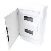 Tracon lakáselosztó fehér-sík ajtóval NPE nélkül falon kívüli, 2 sor 12 modul, EDFKSN-12/2